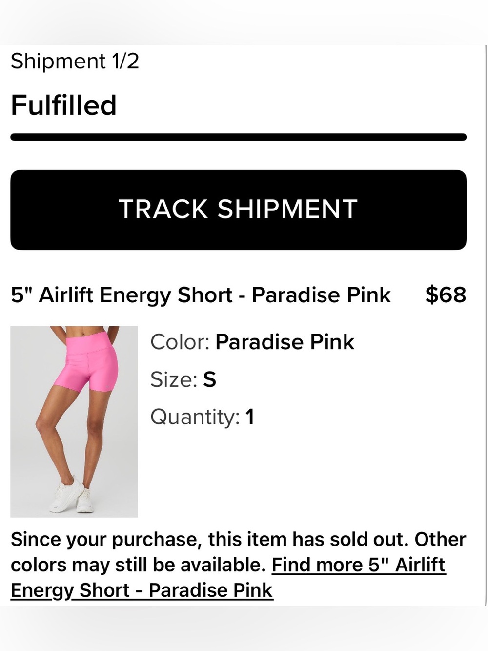 ALO Yoga Airlift Paradise Pink yoga Shorts - Picture 2 of 4